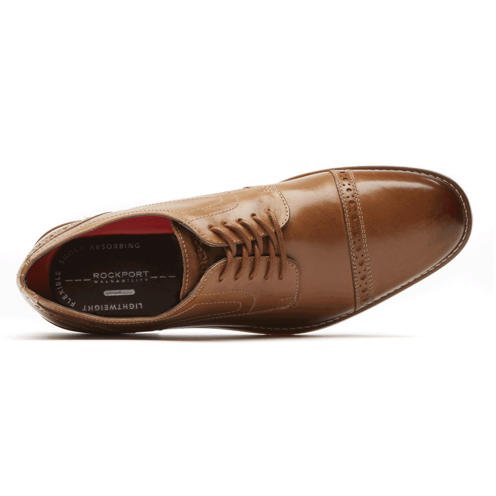 Rockport Mens Oxfords Brown - Style Purpose Cap Toe - UK 639-GSFLWO